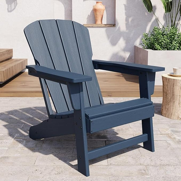 Modern HDPE Plastic Adirondack Chair - Oversize 380 LB Poly Lumber Weather Resistant Firepit Chair - Outdoor Patio - Photo 1