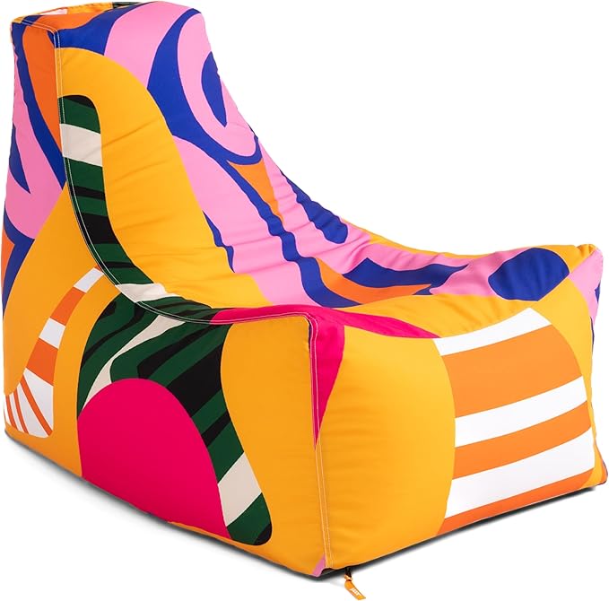 Jaxx Juniper Outdoor Bean Bag Patio Chair, Zuri Multicolor Pattern