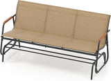 Tangkula 3-Person Outdoor Glider Bench, Patio Gliding Loveseat with Breathable Fabric Seat - Photo 1