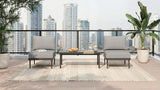 Sundale Outdoor 3 Pieces Patio Furniture Set, Metal Outdoor Sectional Sofa with Coffee Table - Photo 9