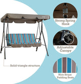 Kozyard Alicia 3-Seat Patio Swing, Outdoor Canopy Swing with Steel Frame - Photo 3