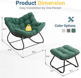 Wisteria Lane Patio Rocking Chair with Ottoman, Outdoor Indoor Rocking Egg Chair with Cushions - Photo 2