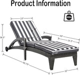 Patio Chaise Lounger Set of 6, Outdoor Lounger Patio Chairs, Heavy Duty Lounge Chairs Outdoor, Chaise Lounges for Resort - Photo 2