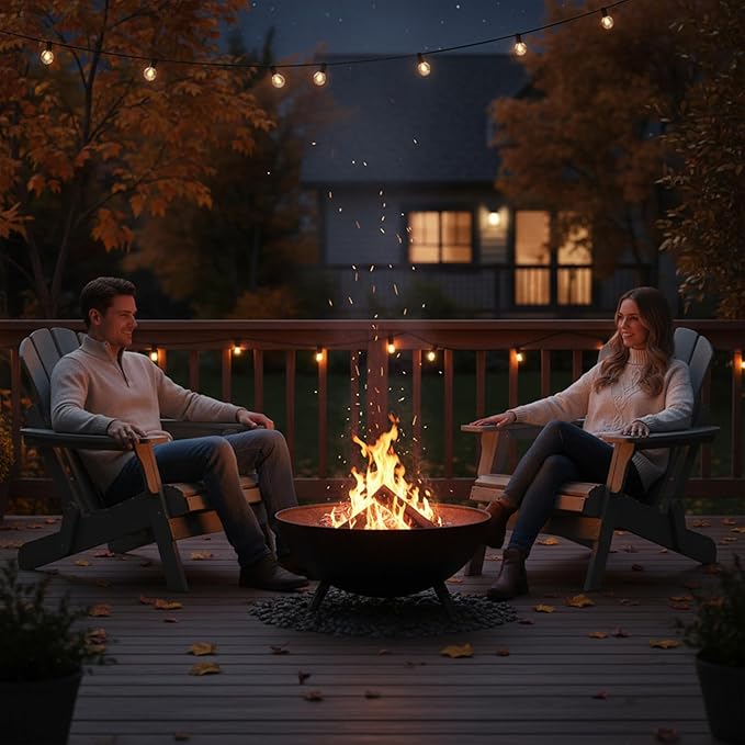 Oversize Folding Adirondack Patio Chair with Pre-Assembled Backrest and SeatBoard for Outdoor Relaxation in Garden Backyard Porch Pool Deck Firepit Areas