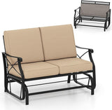 Giantex 2-Person Outdoor Glider, Rocking Chair Loveseat with Detachable Thick Cushions, Metal Frame, 660Lbs Capacity - Photo 1