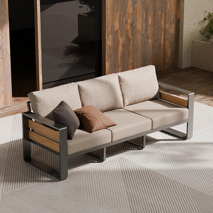 ZANDOR Aluminum Outdoor Patio Furniture - 1 Pcs 3-Seat and Coffee Table - Photo 6