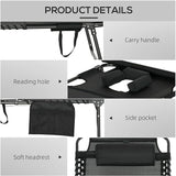 Folding Chaise Lounge Chair,5-Level Adjustable Reclining Back with Reading Face Hole, Outdoor Sun Tanning Chair for - Photo 5