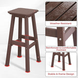 Costaelm 29" Height Outdoor Bar Stools, All-Weather Bar Stools, Adirondack Poly Patio Square Bar Stool for Patio, Deck - Photo 4