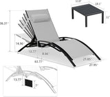 PURPLE LEAF Patio Oversized Chaise Lounge with 15FT Umbrella Outdoor Lounge Chair Beach Pool Sunbathing Lawn Lounger - Photo 6