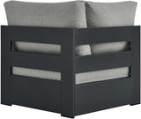 Modway Tahoe Aluminum Outdoor Sectional Corner Chair Gray with Weather-Resistant Cushions - Photo 5