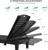 YITAHOME Outdoor Chaise Lounge Chair, Plastic Pool Chaise Lounge with 5-Position Backrest - Photo 4
