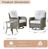 HOOOWOOO Patio Furniture Set, 3 Pieces Outdoor Conversation Set - Photo 7