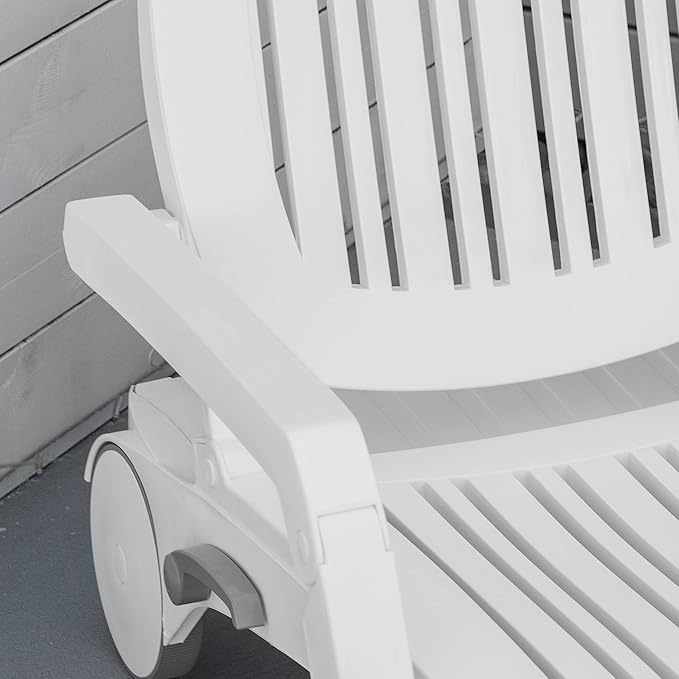 Outsunny Outdoor Chaise Lounge Chair on Wheels with Storage Box, Waterproof Lounger with Quick Assembly, Folding Design - Photo 8