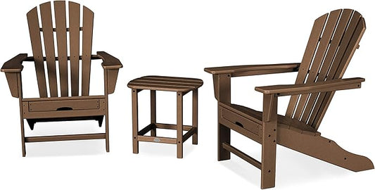 POLYWOOD Palm Coast Ultimate Adirondack Chair 3-Piece Set with Hideaway Ottoman