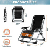 ABORON 2 Pack Zero Gravity Chair, Outdoor Lounge Chairs Sun Loungers with Removable Cushion, Headrest, Cup Holder - Photo 3