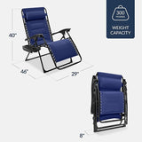 Best Choice Products Oversized Padded Zero Gravity Chair, Folding Outdoor Patio Recliner - Photo 2