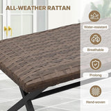 COOS BAY Echo Vibe Outdoor Bench Weatherproof, Wicker Patio Bench, Patio Dining Furniture Set, Brown - Photo 5