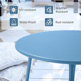 Patio Outdoor Side Table Waterproof Round Metal Steel Small Side Table Weather Resistant Portable Outdoor and Indoor - Photo 6