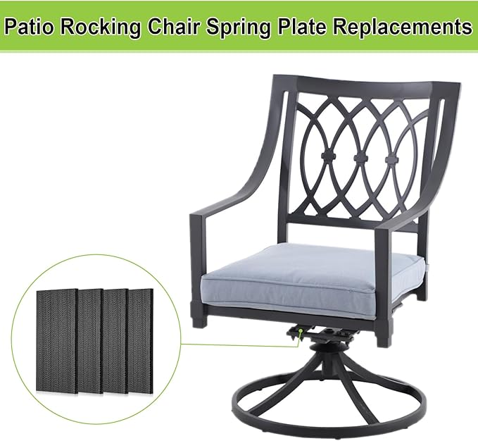 OwnMy 4 Pack Patio Rocking Chair Fiberglass Spring Plates Replacement Parts - Photo 5
