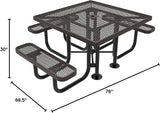 COATEDOUTDOORFURNITURE Heavy-Duty Portable ADA-Compliant Outdoor Picnic Table with Umbrella Hole - Photo 2