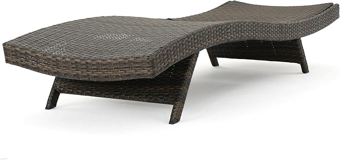 Christopher Knight Home Thira Outdoor Wicker Chaise Lounges with Aluminum Frame, 4-Pcs Set, Mix Mocha
