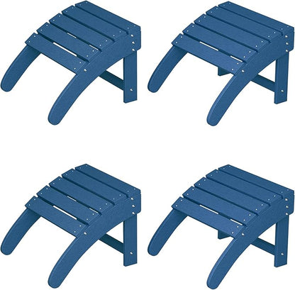 HDPE Adirondack Ottoman Foot Rest, Weather Resistant Outdoor Footstool for Adirondack Chair, Resin Patio Porch Poolside Lawn and Backyard Use