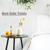 2 Packs Metal Outdoor Side Table Irises Patio Side Tables for Outside Small End Tables Round Patio Coffee Table Plant - Photo 4