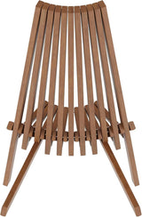 Flash Furniture Delia Commercial Indoor/Outdoor Wood Folding Chair, Low Profile Lounge for Patio, Porch, or Garden - Photo 6