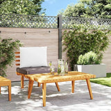 2-Piece Corner Garden Lounge Set with Dark Gray Cushions, Solid Acacia Wood Frame, Rustic Outdoor Furniture for Patio - Photo 3