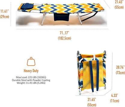 SUNNYFEEL Lounge Beach Chair for Adults with Face Hole, Backpack Reclining Beach Chairs Lay Flat, Sun Face Down Tanning Chair, Portable Folding Camping Cot for Outside Pool, Sunbathing, Reading