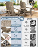 Adirondack Chair Set of 8, HDPE Folding Adirondack Chair with Multifunctional Cup Holder - Photo 6