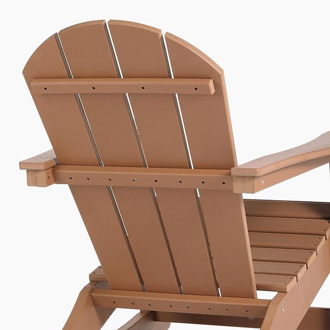 WO WESTIN OUTDOOR HDPE Laguna Outdoor Rocking Poly Adirondack Chair (Set of 2), Teak