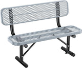 Heavy-Duty Park Bench for Outside - Black Coated Outdoor Furniture Steel Bench - Photo 1