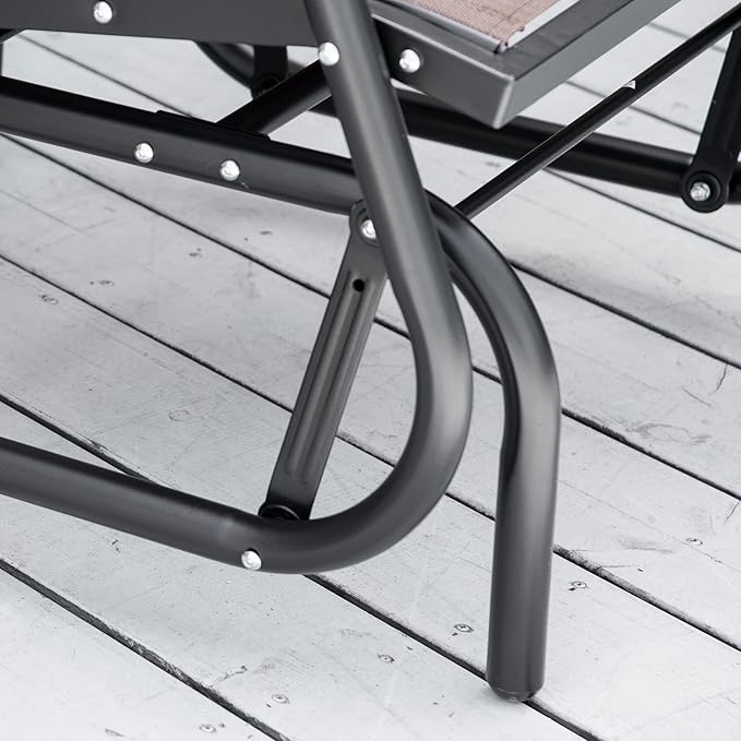 Outsunny Porch Glider, Metal Frame Swing Glider Chair with Breathable Mesh Fabric - Photo 9