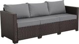 Valita Patio Furniture 3-seat Sofa Brown Wicker Outdoor Furniture Outdoor Couch Deep Seat High Backrest Waterproof - Photo 8