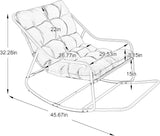Rocking Chair with Foot Rest, Outdoor Indoor Rocking Lounge Chair with Cushion - Photo 2