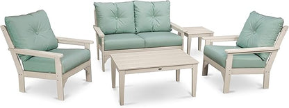 POLYWOOD® Vineyard 5-Piece Deep Seating Set in Sand/Spa