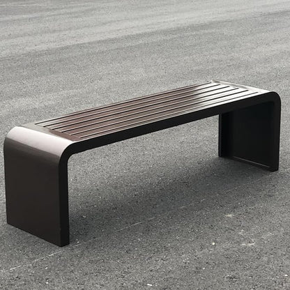 Garden Bench, Outdoor Patio Backless Bench, Metal Garden Benches, All-Weather Park Bench for Garden, Porch, Lounge(Color:Brown,Size:120 * 40 * 45cm/47 * 16 * 18in)