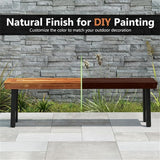 Versatile Acacia Wood Outdoor Garden Bench with Adjustable Foot Pads - Outdoor Dining Bench for Patio, Lawn - Photo 6