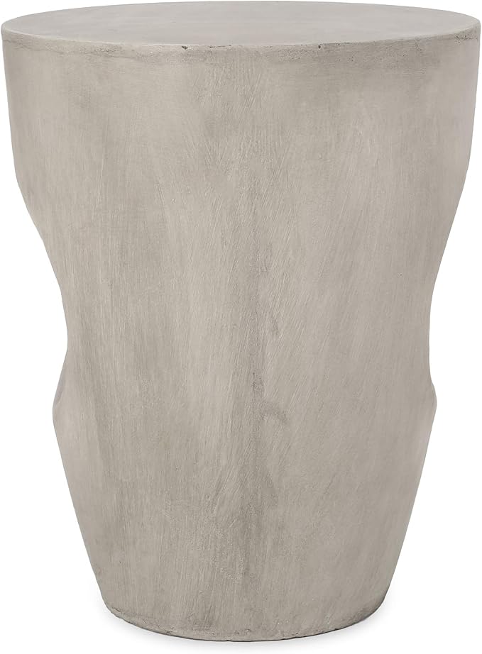 Samuel Indoor Contemporary Lightweight Concrete Accent Side Table - Photo 4