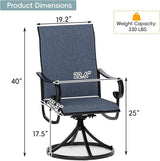 Patio Swivel Chairs Set of 4, Outdoor Dining Chairs with High Back - Photo 3