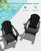 SERWALL Folding Adirondack Chair Set of 6, Weather Resistant HIPS Lawn Chairs with Cup Holder for Backyard, Garden - Photo 7