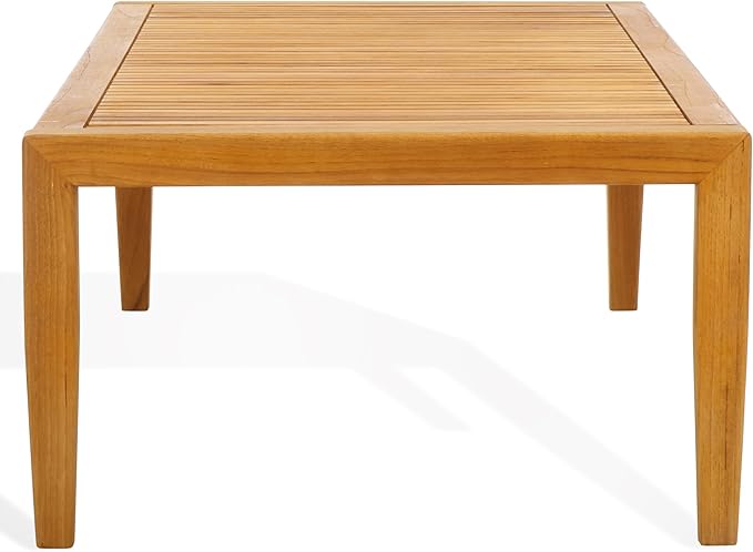 SAFAVIEH Couture Outdoor Collection Samoa Natural Brown Brazilian Teak Solid Wood Patio Coffee Table