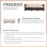 Valita Patio Furniture 3-seat Sofa Brown Wicker Outdoor Furniture Outdoor Couch Deep Seat High Backrest Waterproof - Photo 6