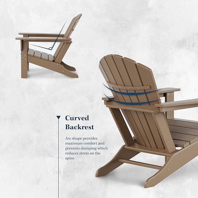 WestinTrends Dylan Outdoor Adirondack Chair (Set of 8), Weathered Wood