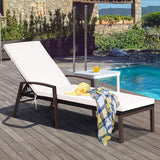 Tangkula Patio Rattan Lounge Chair, Outdoor Reclining Chaise Lounge with Cushion and Armrest - Photo 2
