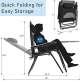 PHI VILLA XXL Oversized Padded Zero Gravity Chair Set of 2, Foldable Patio Recliner - Photo 2