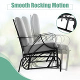 Giantex Outdoor Glider, Patio Rocking Chair with Thick Cushion, Sturdy Metal Frame, Curved Armrest, Ergonomic Design - Photo 4