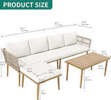DWVO 6 Pieces Patio Furniture Set, L Couch Outdoor with Coffee Table&Washable Cushions - Photo 2