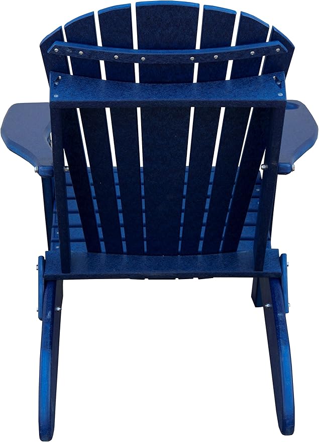 Furniture Barn USA Poly Folding Adirondack Chair with Smart Phone Holder, Patriot Blue
